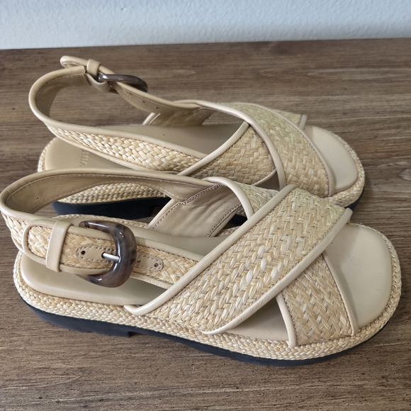 Vince Helena Raffia Lug-Sole Sandal Size 5 - Picture 7 of 10